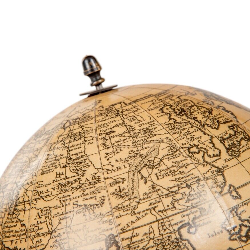 Old World Style 10" French Globe w Turned Wood Stand