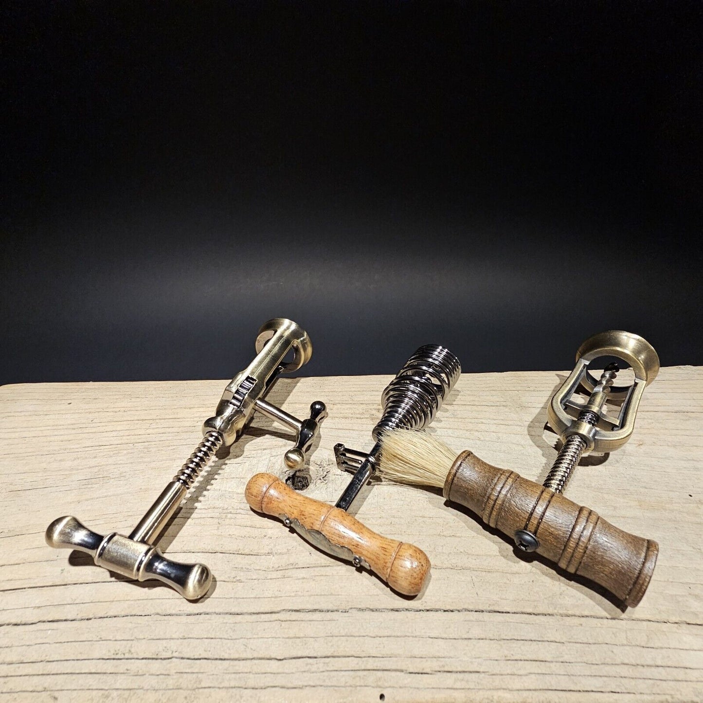 Set of 3 Antique Style Corkscrew Wine Bottle Opener