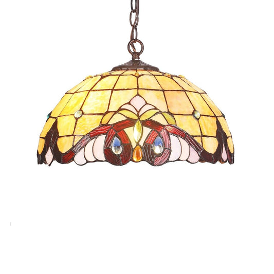 16.1 " Stained Glass Pendant Swag Ceiling Light