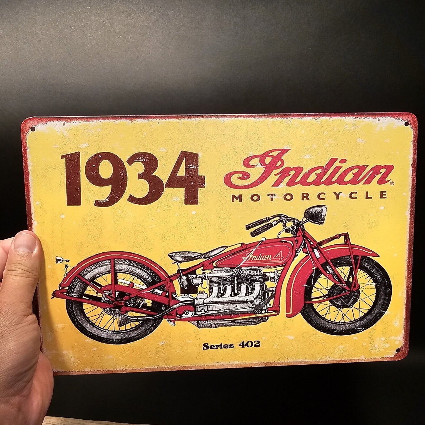 11 3/4" Metal Vintage Style Indian Motorcycle Sign