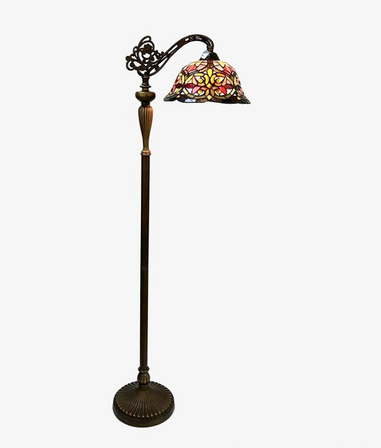 59" Antique Style Stained Glass Reading Floor Lamp