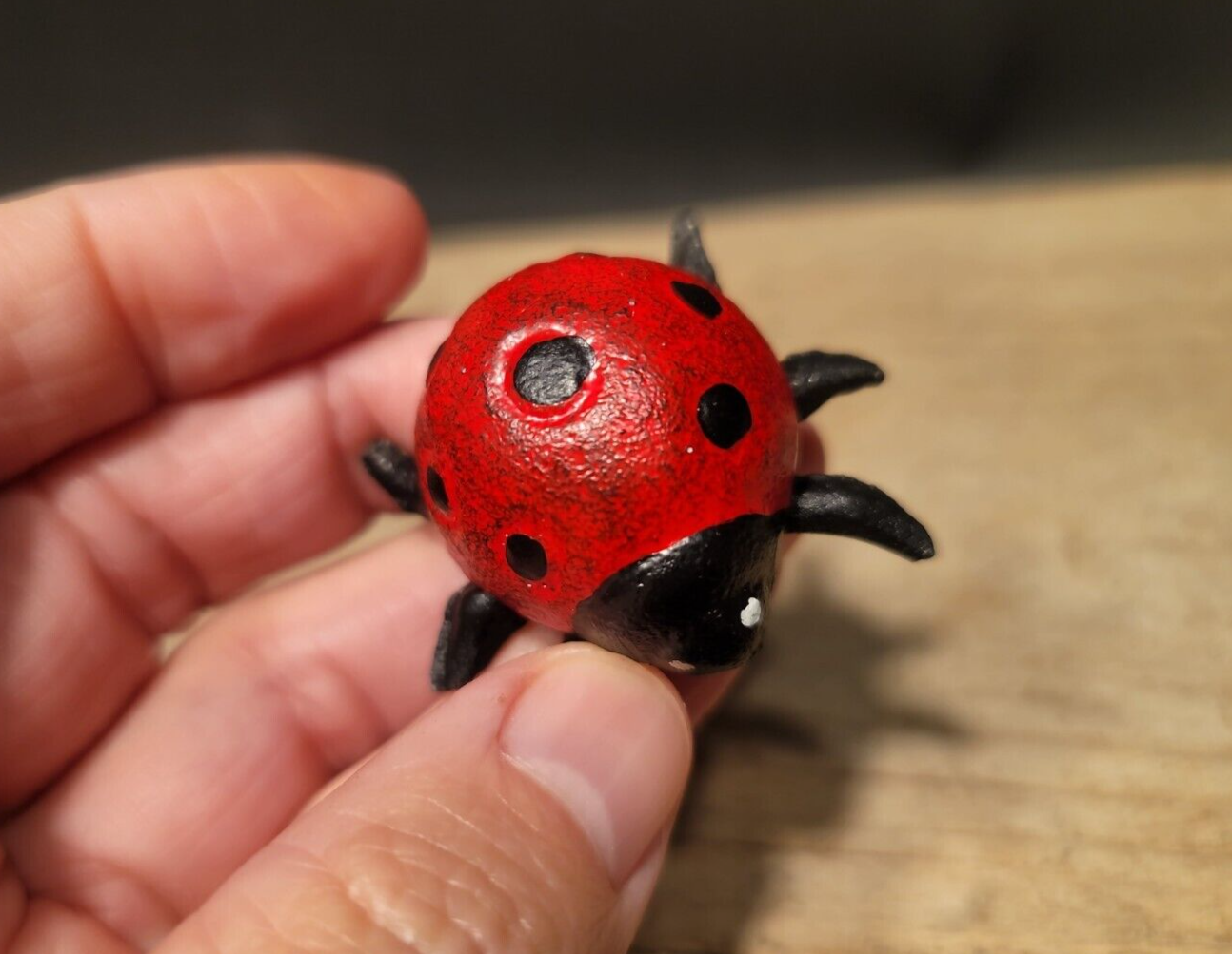 Antique Vintage Style Cast Iron Lady Bug Good Luck