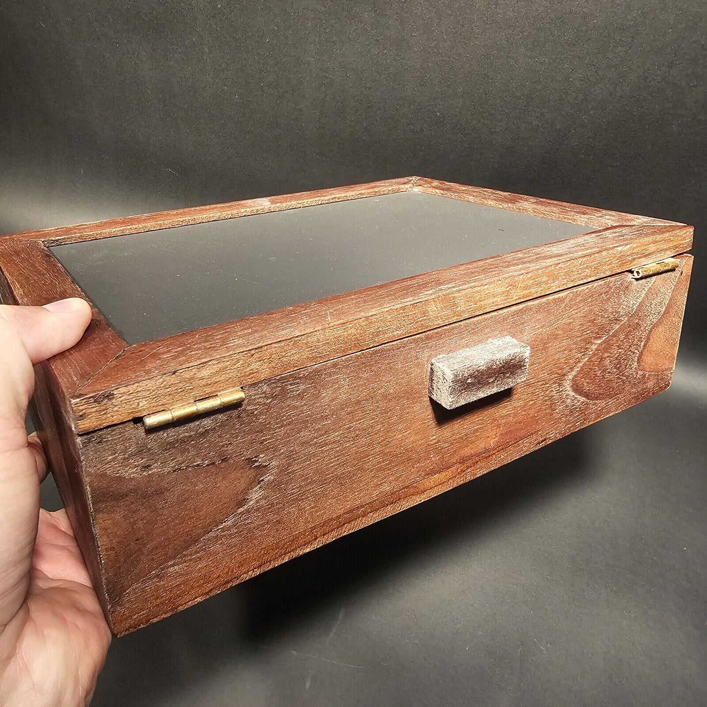 11.5" Antique Style Wood Chalk Board Writing Box Chest Lap Desk