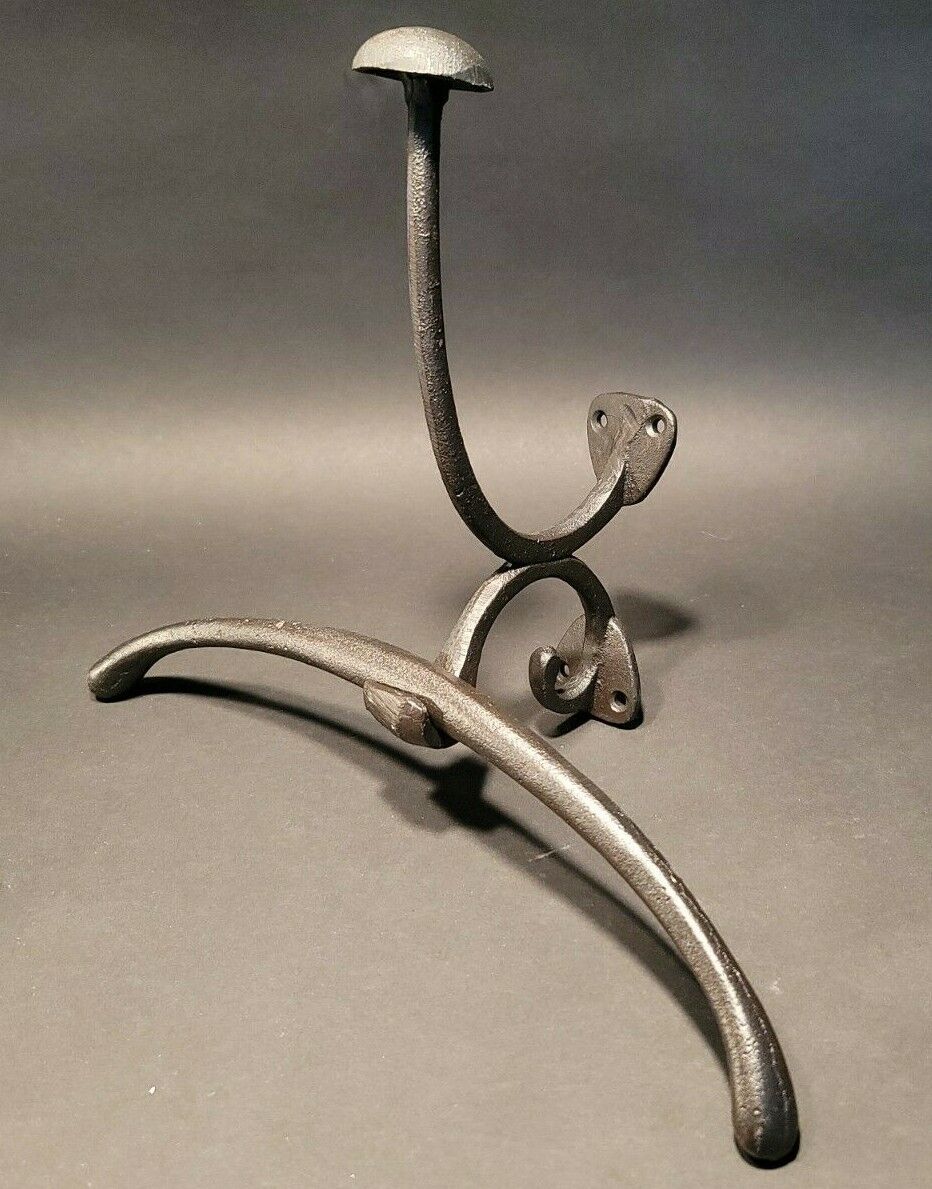 Antique Vintage Style French Cast Iron Butler Wall Mount Coat Hook Hanger