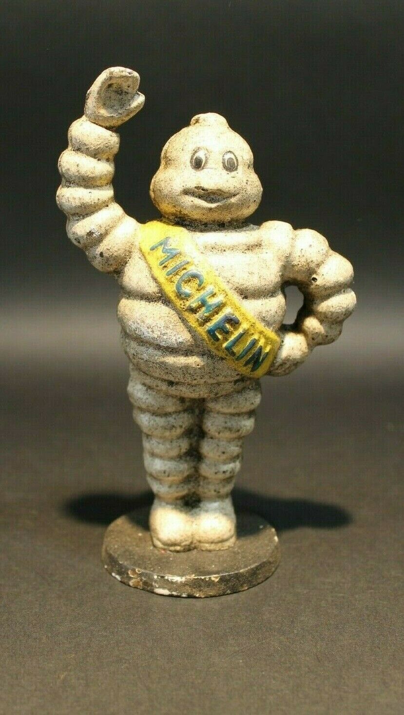 Vintage Style Cast Iron Coin Bank Tire Man - Early Home Decor