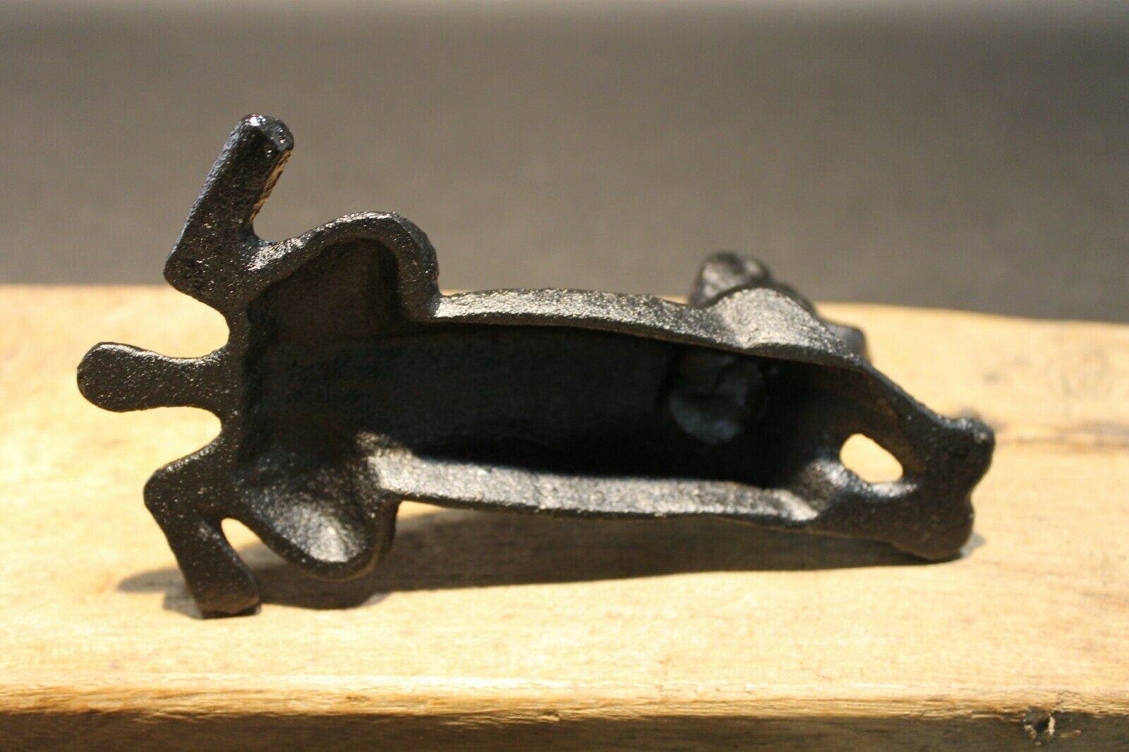 Antique Vintage Style Cast Iron Door Stop Dog Wedge Black - Early Home Decor