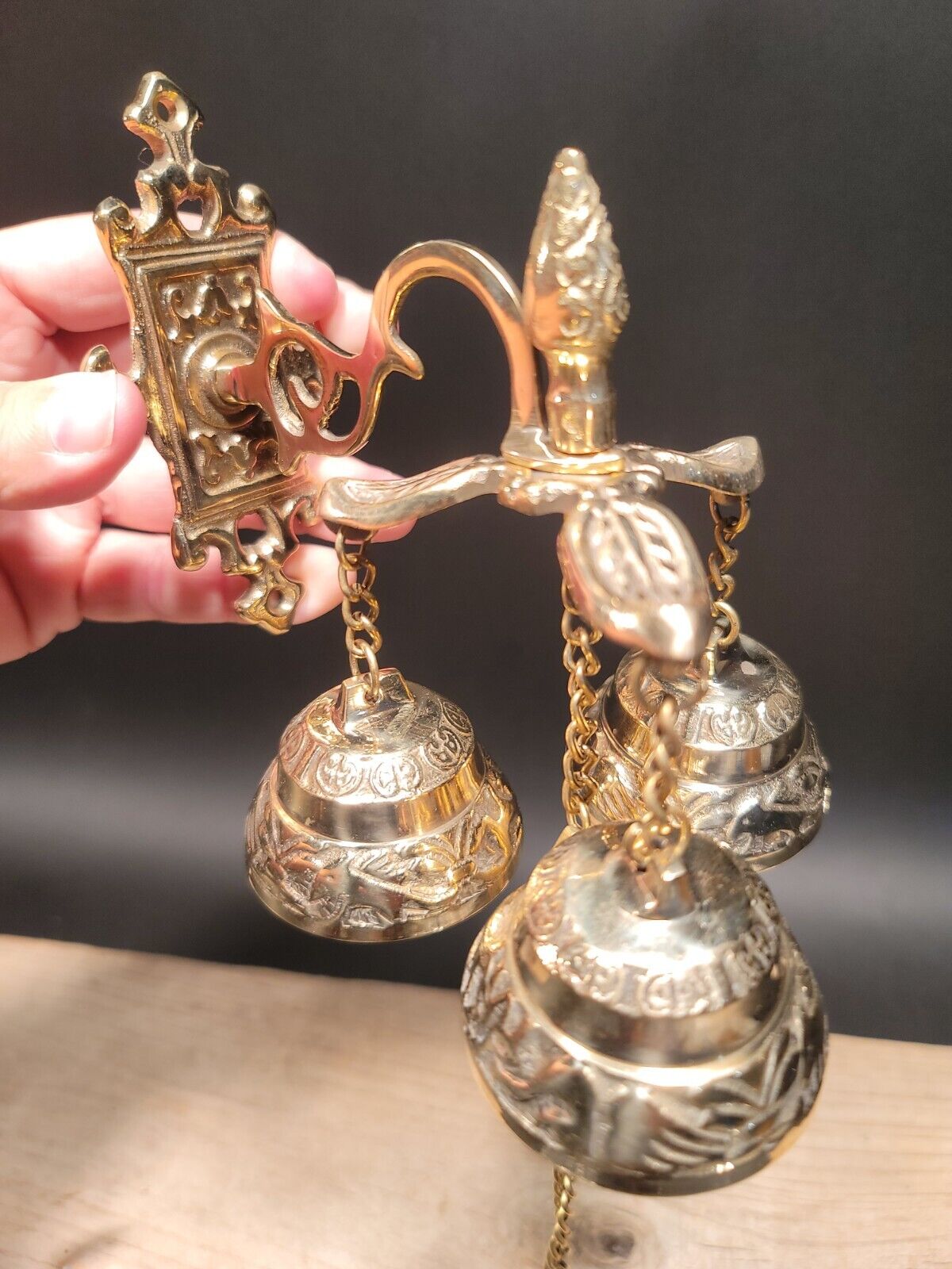 Antique Vintage Style Brass Shopkeepers Entry Wall Mount Bell Hanging ...