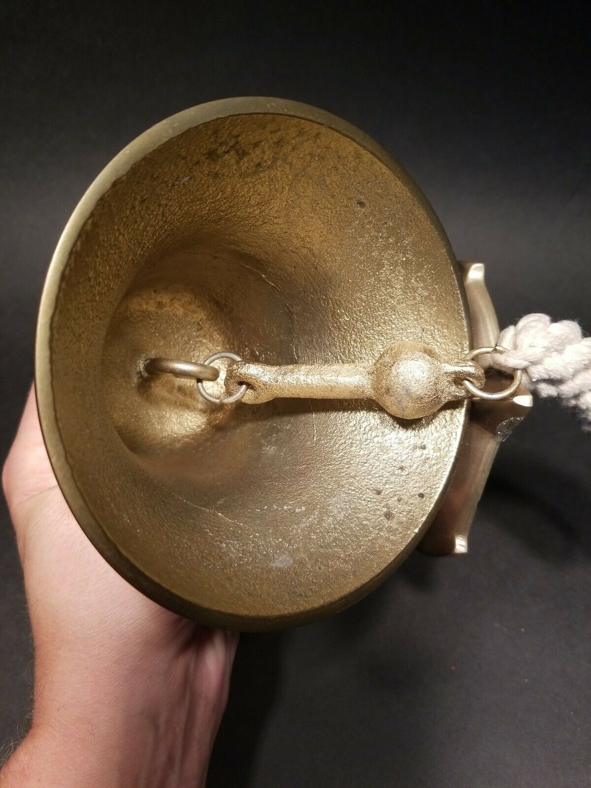 Antique Vintage Style Cast Brass Anchor Wall Mount Bell - Early Home Decor