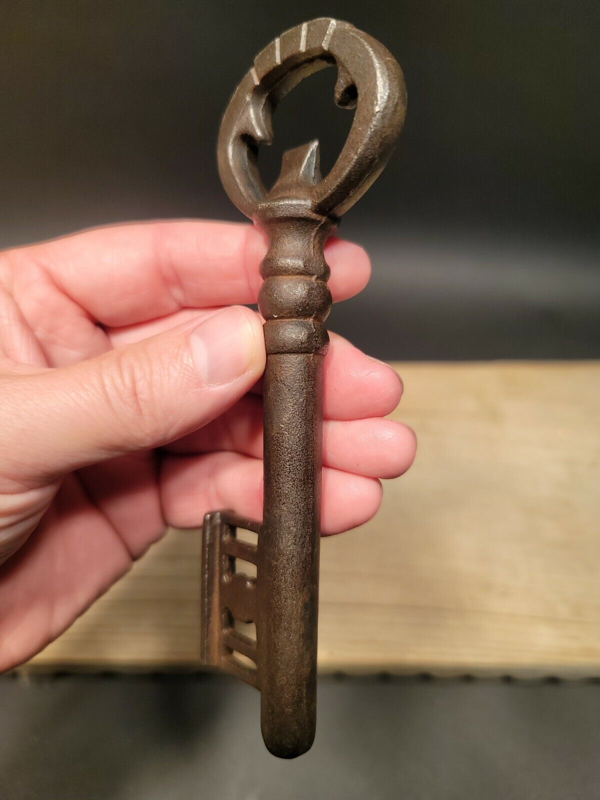 6 1/8" Antique Style Cast Iron Large Skeleton Church Key