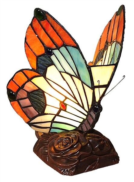 10" Butterfly Stained Glass Accent light Lamp