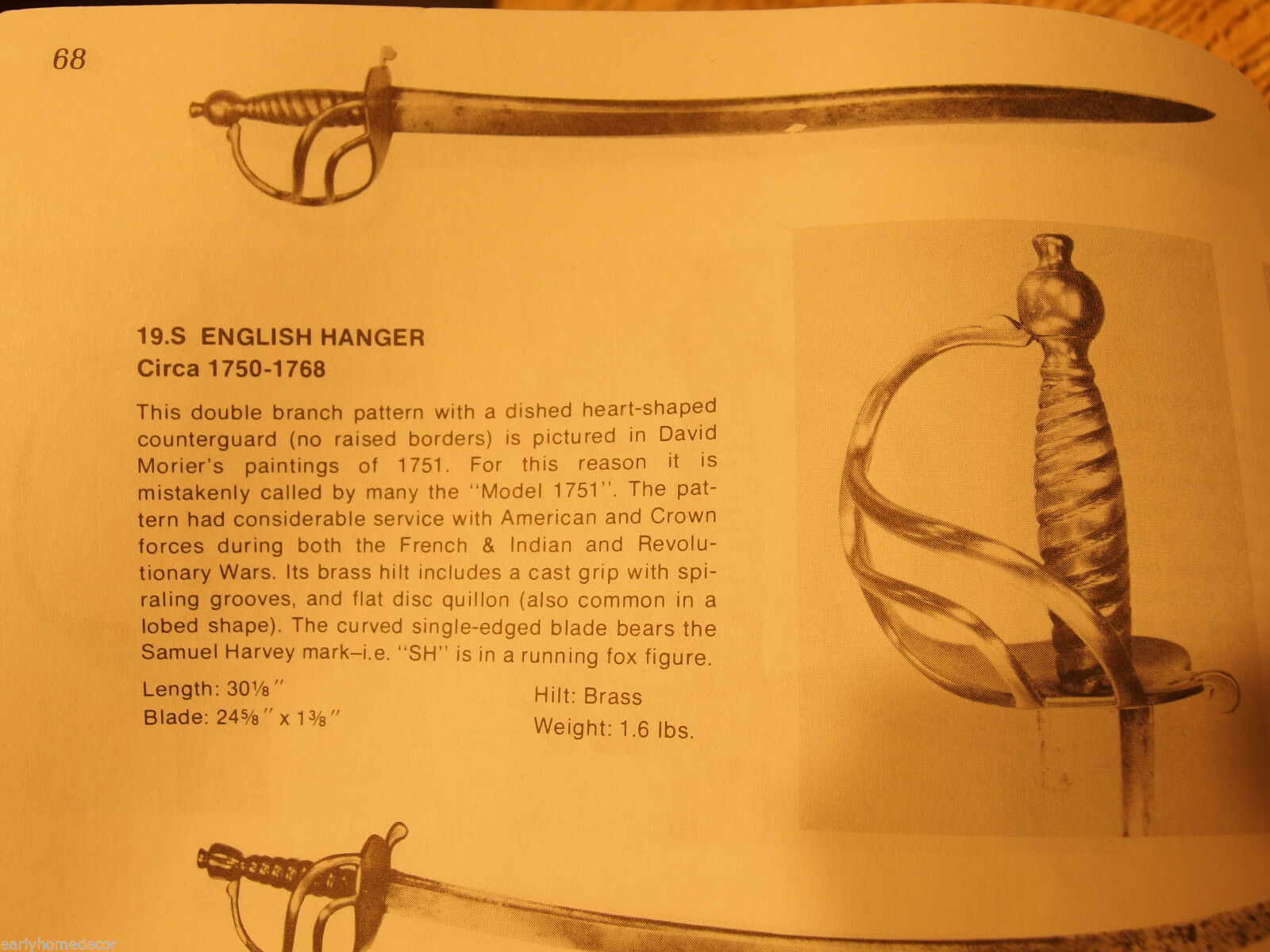 Antique Style Revolutionary War English Officer Hanger Cutlass Sword - Early Home Decor