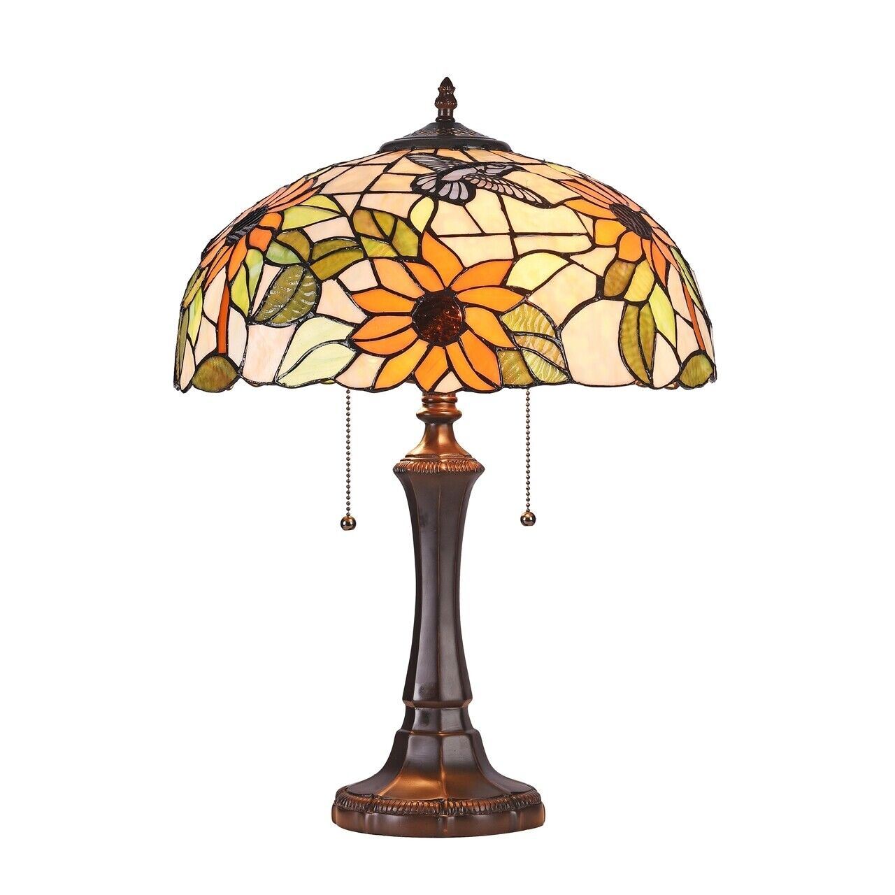 22.2" Antique  Style Stained Glass Sunflower Table Lamp
