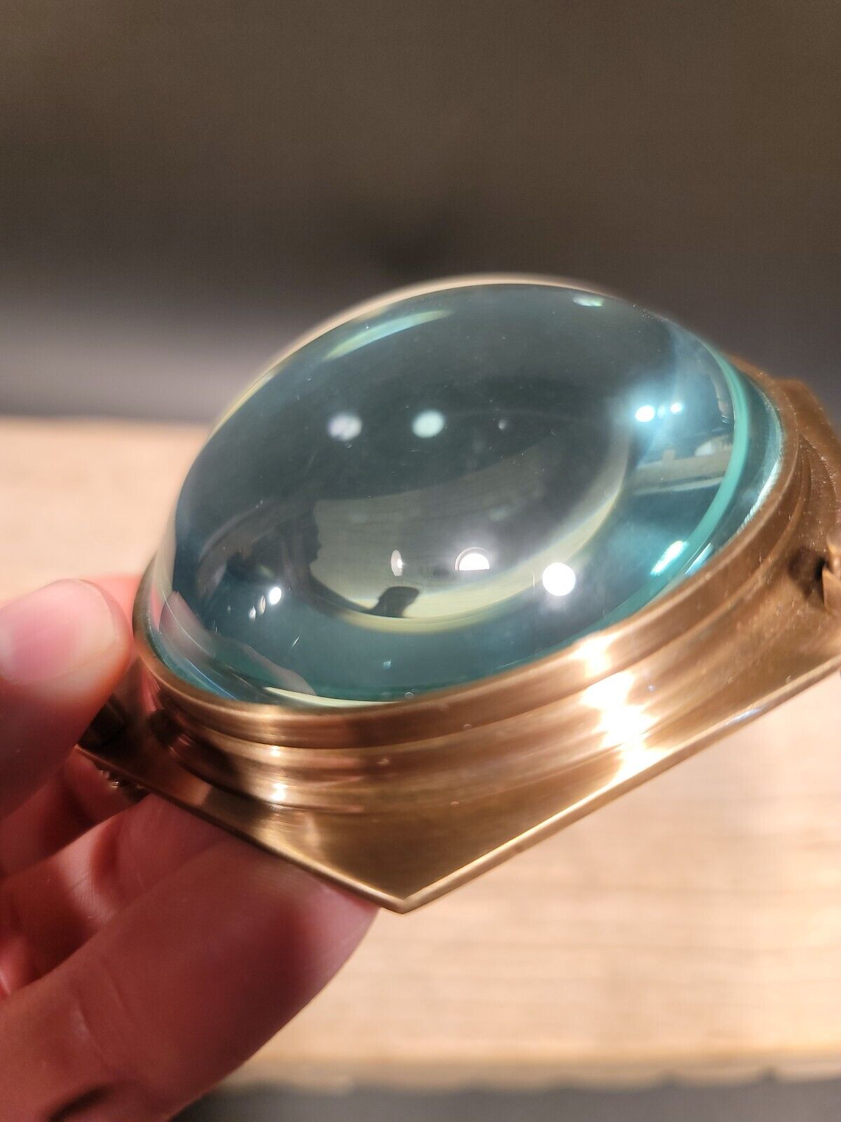 4" Vintage Antique Style Solid Brass Heavy Glass Magnifying Desk Lens Magnifier
