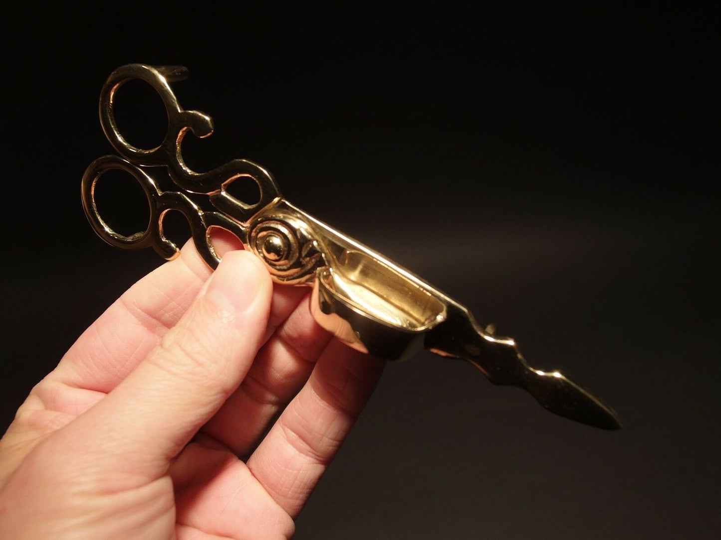 Vintage Antique Style Solid Brass Scissor Candle Snuffer - Early Home Decor