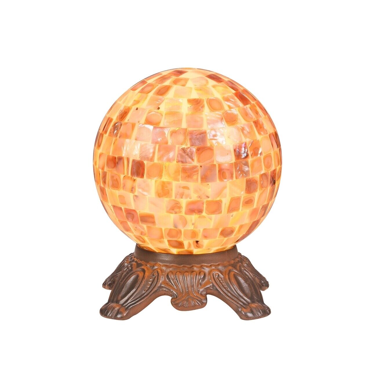 10" Antique Vintage Style Shell Mosiac Accent Table Lamp