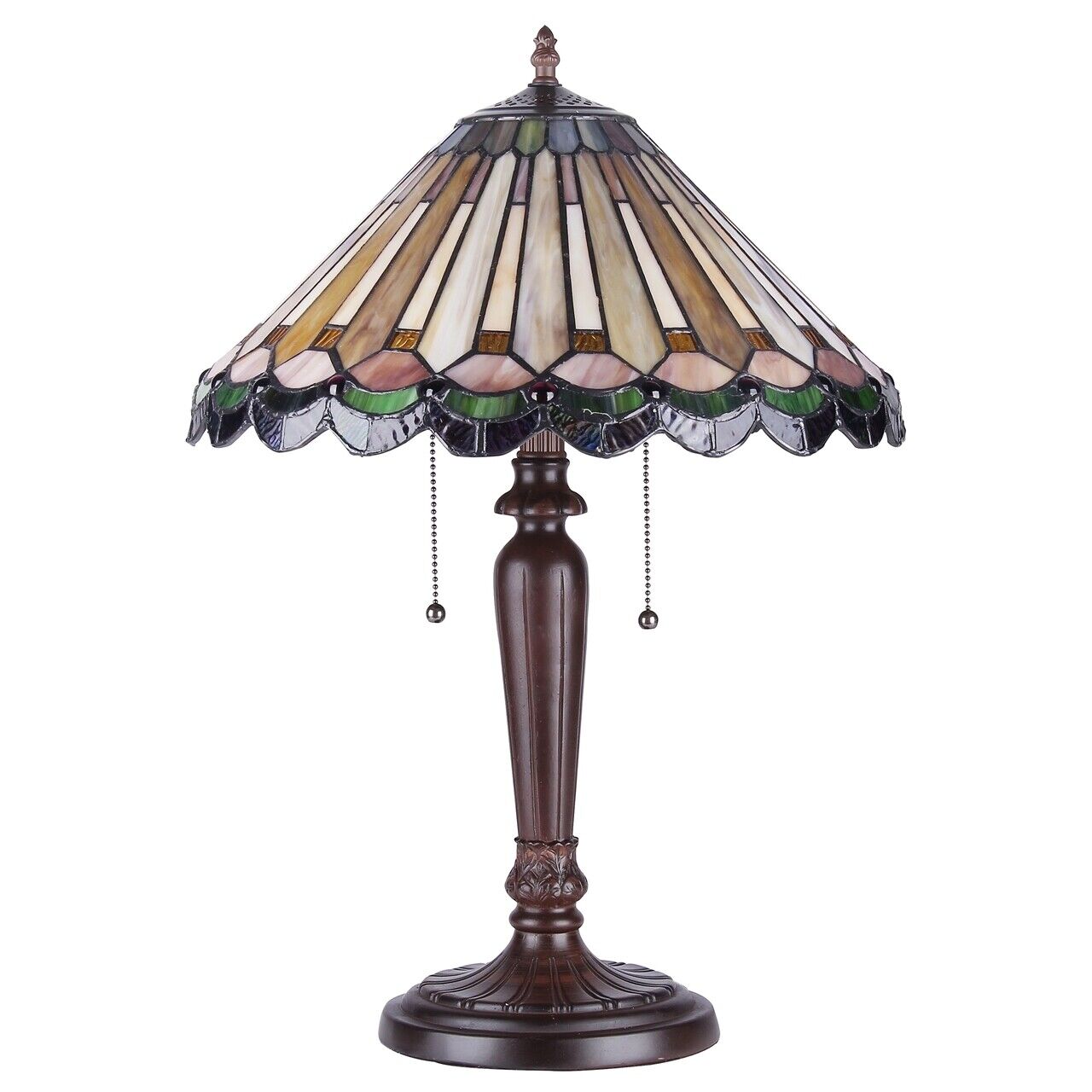 22" Antique Vintage Style Stained Glass Table Lamp