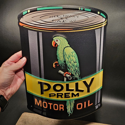 Antique Vintage Style Metal Dolly Motor Oil Car Sign