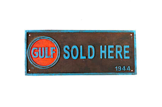 Gulf Sold Here Plaque - Painted