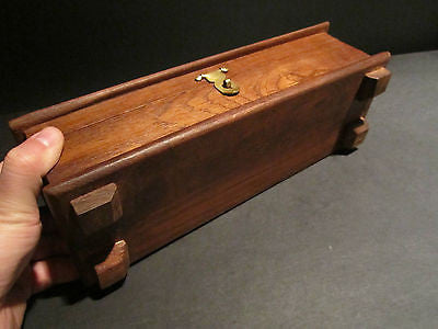 Antique Vintage Style Wood Inkwell Writing Box Pen Desk Set w Inkwell & Pen - Early Home Decor