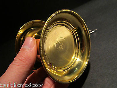 Antique Style Round Solid Brass Desk top Dip Pen Writing Inkwell Ink pot - Early Home Decor