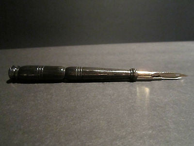 Vintage 18th 19th C Antique Style Horn Turned Inkwell Ink Dipping Pen - Early Home Decor