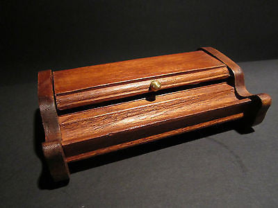 Antique Style Wood Writing Double Inkwell Box Ink Pot Porcelain - Early Home Decor