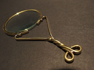 Vintage Antique Style Brass Magnifying glass Hand Lens - Early Home Decor