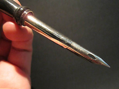 Vintage 18th 19th C Antique Style Horn Turned Inkwell Ink Dipping Pen - Early Home Decor