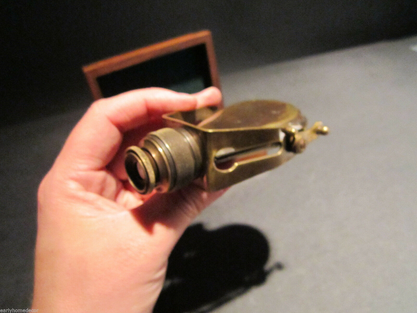 Antique Style Solid Brass Traveling Telescope Binoculars Monocular Wood Box Set - Early Home Decor