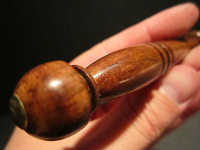 Vintage Antique Style Turned Wood Inkwell Ink Dip Quill Desk Writing Pen - Early Home Decor