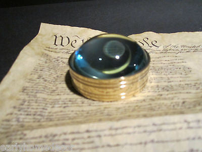 Vintage Antique Style Solid Brass Heavy Glass Magnifying Desktop Lens - Early Home Decor