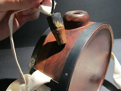 Antique Style Rev Revolutionary Civil War Wood Drum Canteen Keg Jug Box - Early Home Decor