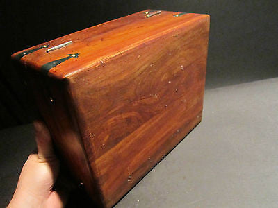 19th C Antique Vintage Style Document Travel Writing Wood Desk Box Scribe - Early Home Decor