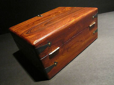 19th C Antique Vintage Style Document Travel Writing Wood Desk Box Scribe - Early Home Decor