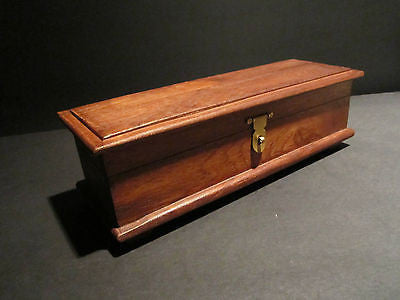 Antique Vintage Style Wood Inkwell Writing Box Pen Desk Set w Inkwell & Pen - Early Home Decor