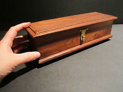 Antique Vintage Style Wood Inkwell Writing Box Pen Desk Set w Inkwell & Pen - Early Home Decor