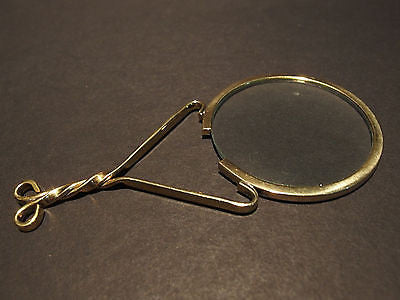 Vintage Antique Style Brass Magnifying glass Hand Lens - Early Home Decor