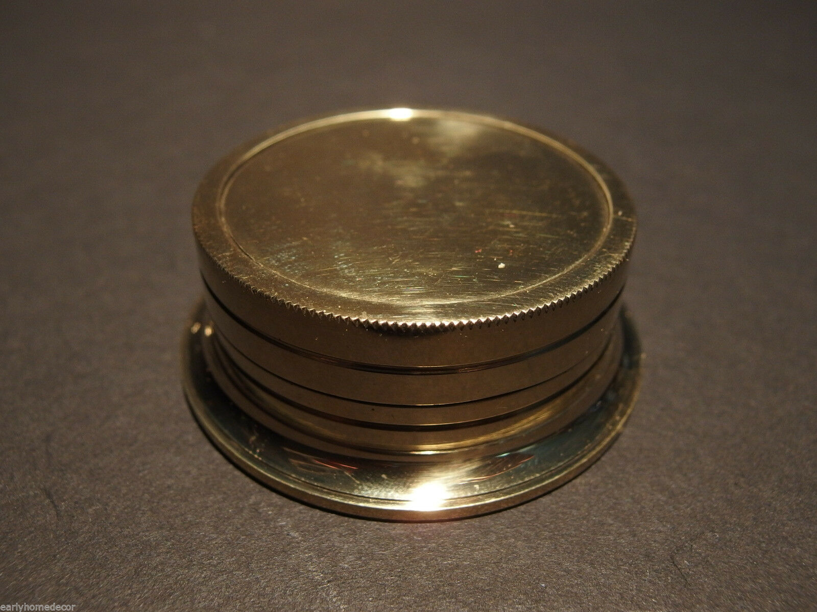 Antique Style Solid Brass Wing Sundial w Lid Pocket Watch Compass - Early Home Decor
