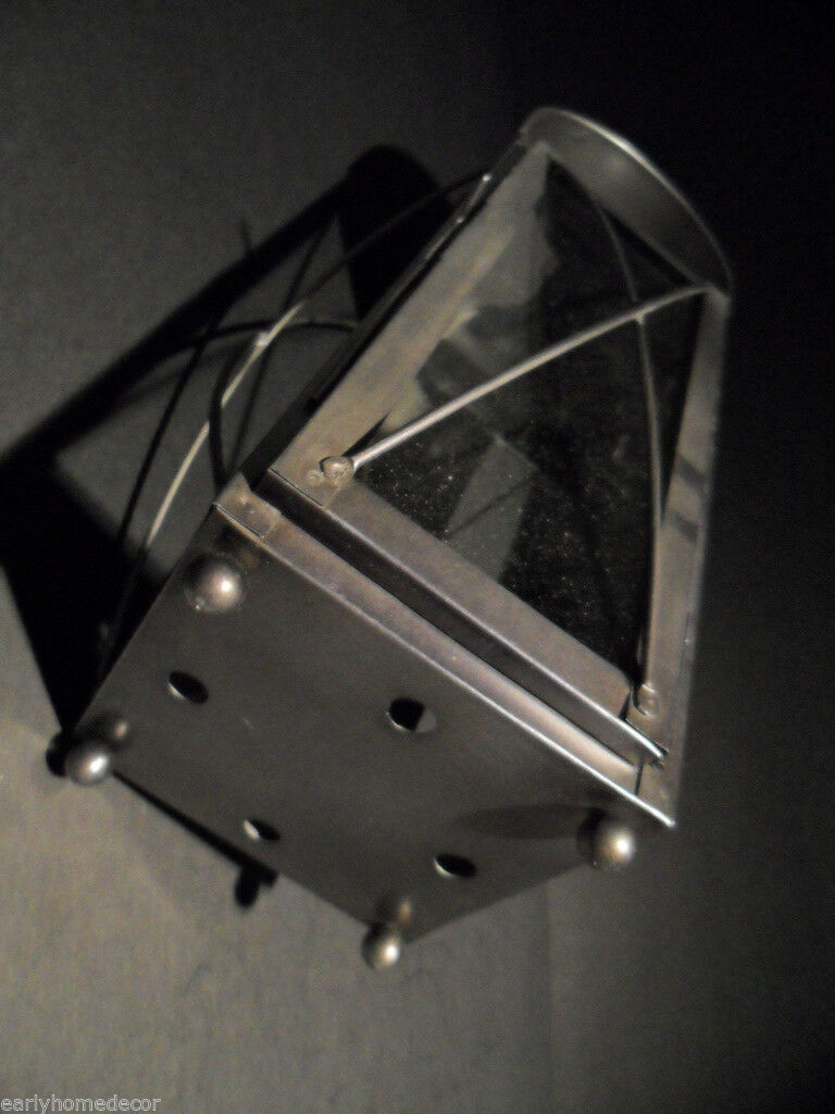Antique Style Colonial Tin Outdoor Wall Lantern Lamp Candle Holder Sconce - Early Home Decor