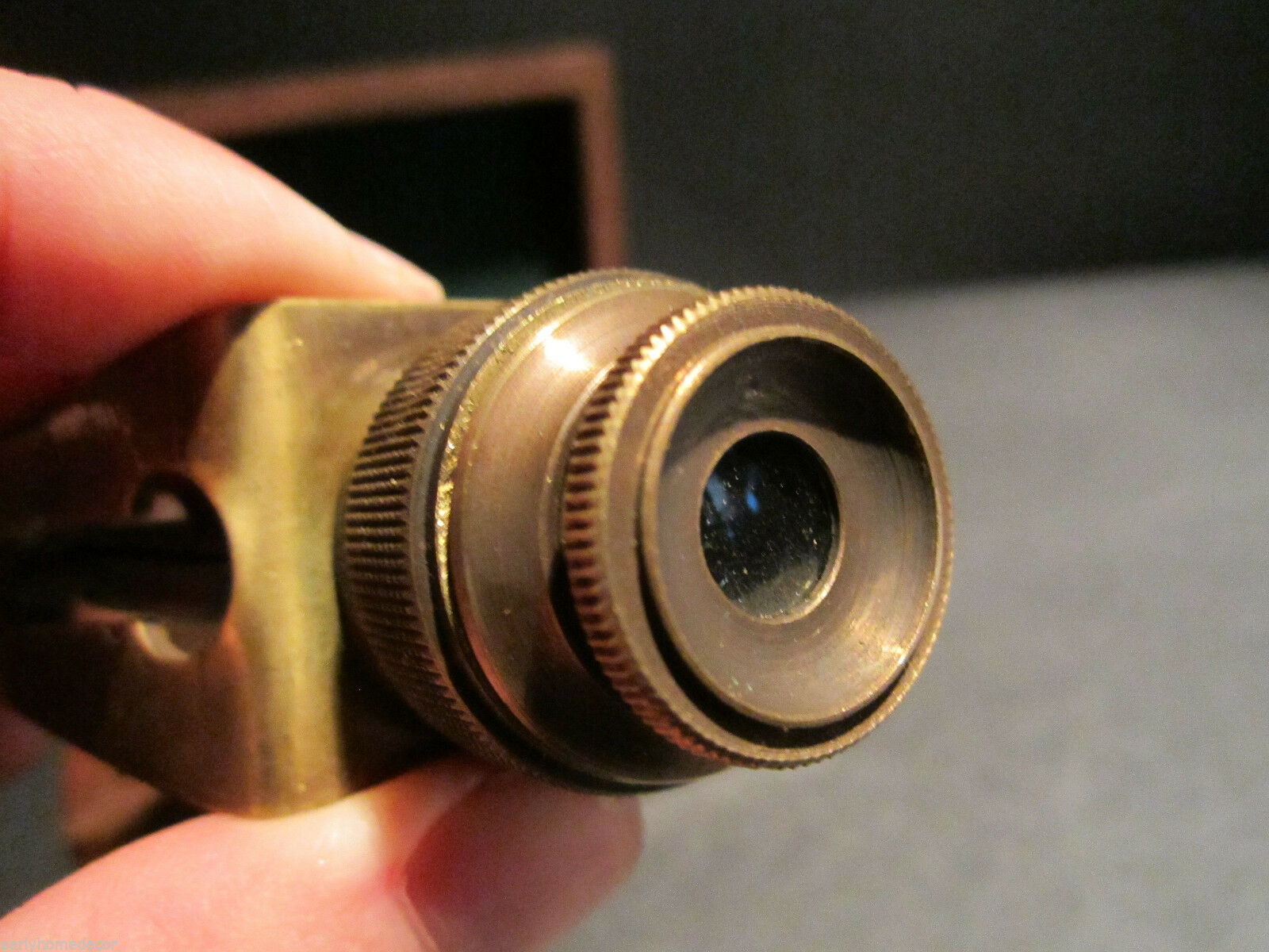 Antique Style Solid Brass Traveling Telescope Binoculars Monocular Wood Box Set - Early Home Decor